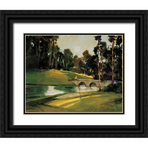 The 9th Tee Black Ornate Wood Framed Art Print with Double Matting by Goerschner, Ted