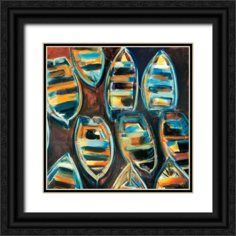 Boat Pods Black Ornate Wood Framed Art Print with Double Matting by Hickman, G.A.