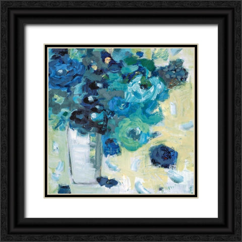 Harmony in Blue Black Ornate Wood Framed Art Print with Double Matting by Harwood, Jennifer