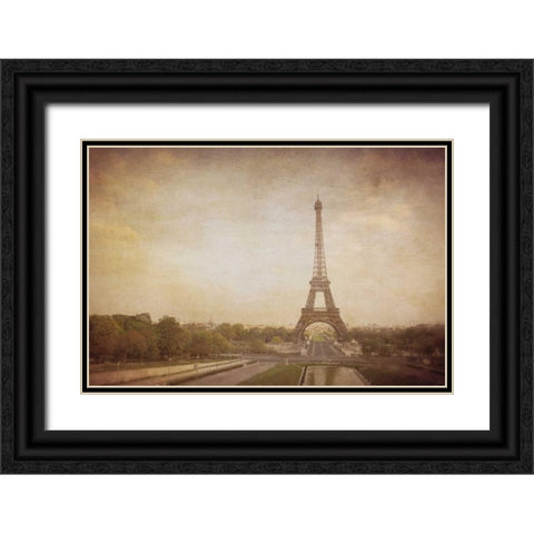 Tour de Eiffel Black Ornate Wood Framed Art Print with Double Matting by Jacks, Heather