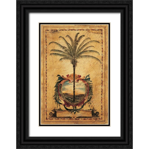 Sunset Palm Black Ornate Wood Framed Art Print with Double Matting by Jardine, Liz