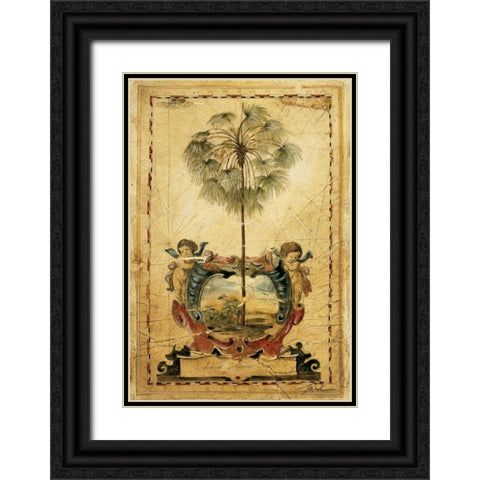 Paradise Palm Black Ornate Wood Framed Art Print with Double Matting by Jardine, Liz