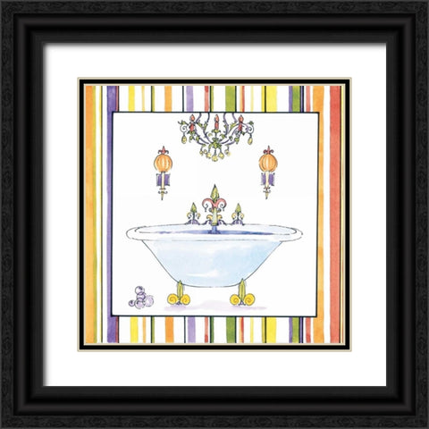 Striped Bath I Black Ornate Wood Framed Art Print with Double Matting by Jardine, Liz