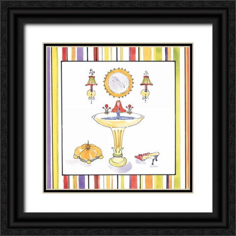 Striped Bath II Black Ornate Wood Framed Art Print with Double Matting by Jardine, Liz