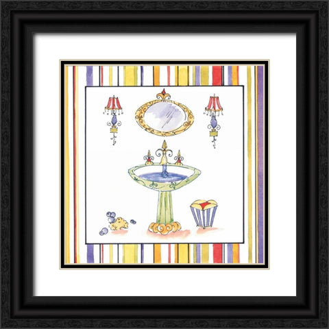 Striped Bath IV Black Ornate Wood Framed Art Print with Double Matting by Jardine, Liz