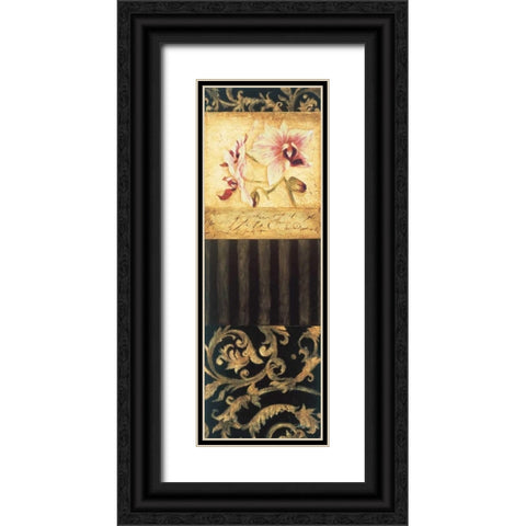 Orchid Brocade I Black Ornate Wood Framed Art Print with Double Matting by Jardine, Liz