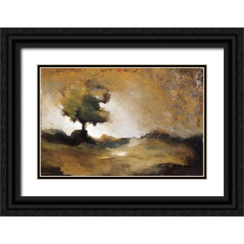 Tree in Fall Black Ornate Wood Framed Art Print with Double Matting by Kammar, Zipi