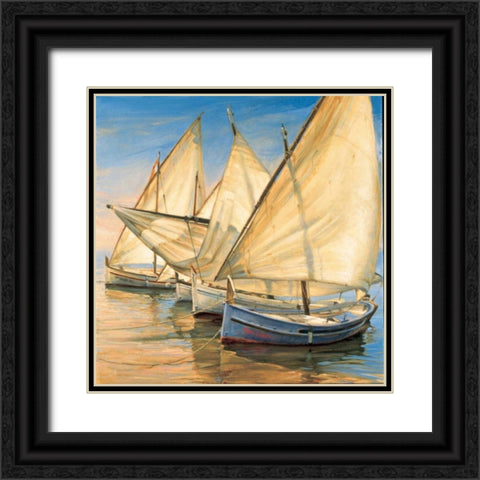 Windward Latin Sails Black Ornate Wood Framed Art Print with Double Matting by Laporta, Jaume