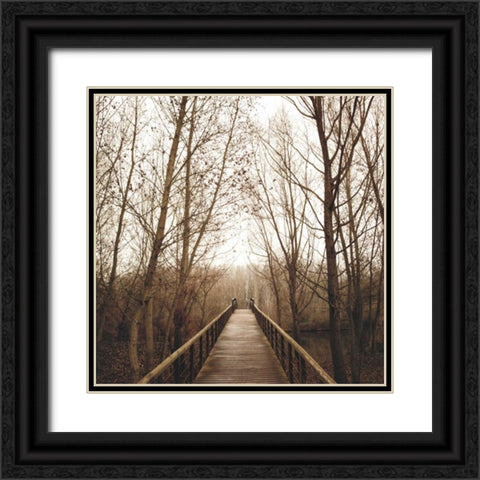 Right Here Black Ornate Wood Framed Art Print with Double Matting by Llovet, Jorge