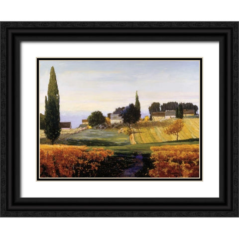 Bonnieux Black Ornate Wood Framed Art Print with Double Matting by Lovelace, Kent