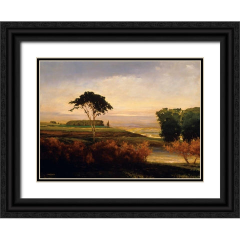 Distant Valley Black Ornate Wood Framed Art Print with Double Matting by Lovelace, Kent