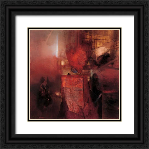 Burning Heart Black Ornate Wood Framed Art Print with Double Matting by Minestrini, Fausto