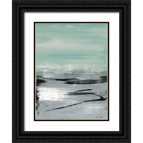 Beach I Black Ornate Wood Framed Art Print with Double Matting by McAlpine, Heather