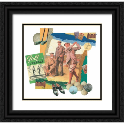 Tee Off Black Ornate Wood Framed Art Print with Double Matting by Markell, Melissa