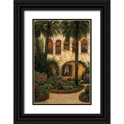 Patio Gerona Black Ornate Wood Framed Art Print with Double Matting by Masdeu, Montserrat