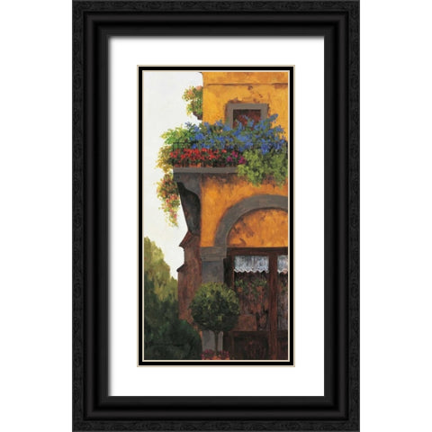 Verona Balcony I Black Ornate Wood Framed Art Print with Double Matting by Masdeu, Montserrat