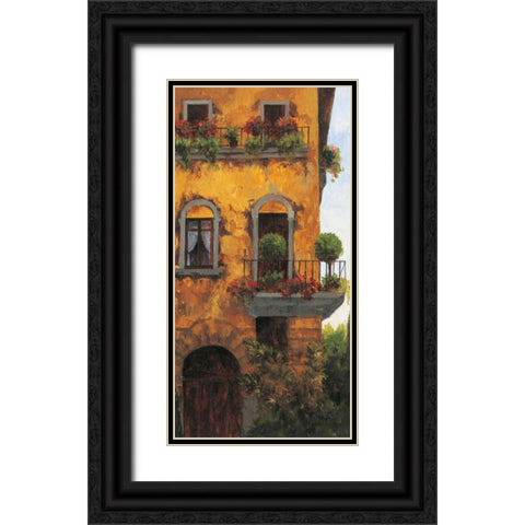 Verona Balcony II Black Ornate Wood Framed Art Print with Double Matting by Masdeu, Montserrat