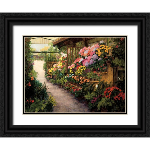 Spring Flower Market Black Ornate Wood Framed Art Print with Double Matting by Masdeu, Montserrat