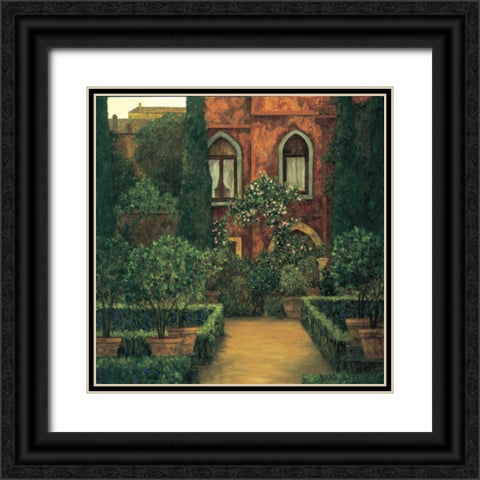 Jardin Verona Black Ornate Wood Framed Art Print with Double Matting by Masdeu, Montserrat