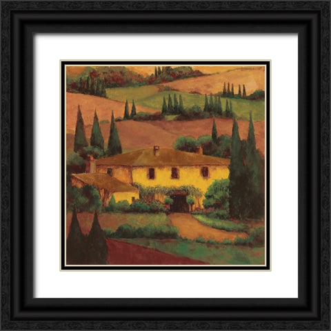 Tuscany Villa Black Ornate Wood Framed Art Print with Double Matting by Masdeu, Montserrat