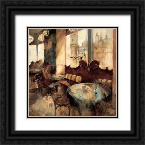 El Real Cafe Black Ornate Wood Framed Art Print with Double Matting by Martin, Noemi