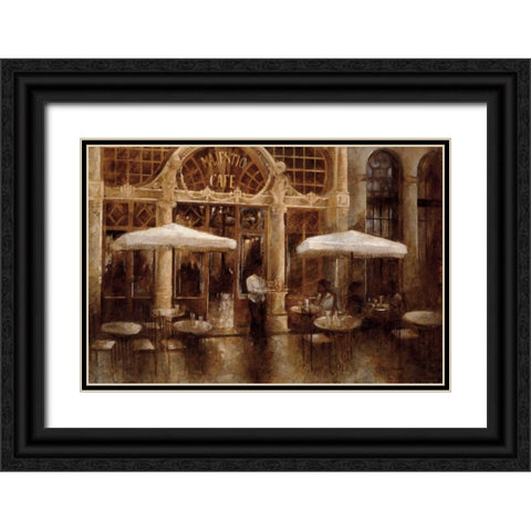 Majestic Cafe Black Ornate Wood Framed Art Print with Double Matting by Martin, Noemi