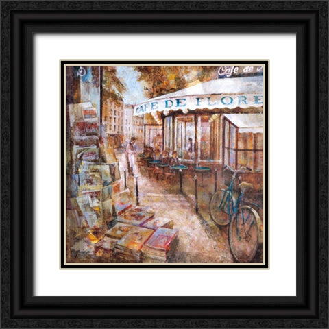 St.Germain Paris Black Ornate Wood Framed Art Print with Double Matting by Martin, Noemi