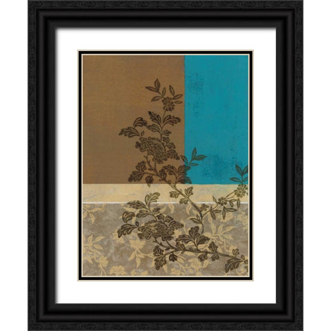 Peony Branch I Black Ornate Wood Framed Art Print with Double Matting by Nocito, James