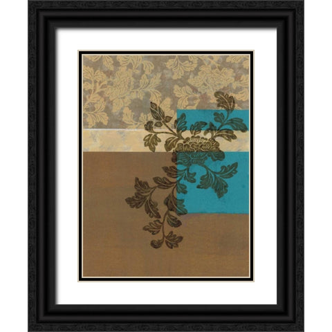 Peony Branch II Black Ornate Wood Framed Art Print with Double Matting by Nocito, James