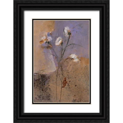 Flowers of June Series I Black Ornate Wood Framed Art Print with Double Matting by Nicolau, Miquela