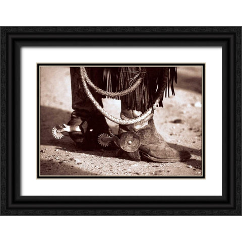 Standing Black Ornate Wood Framed Art Print with Double Matting by OMara, James