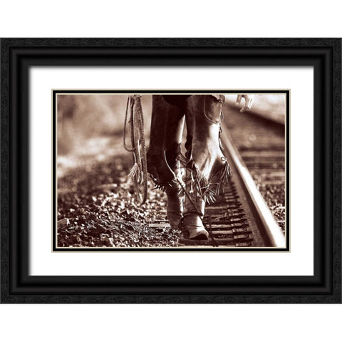 Walking Black Ornate Wood Framed Art Print with Double Matting by OMara, James