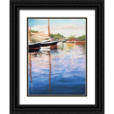 Harbor Reflections Black Ornate Wood Framed Art Print with Double Matting by Parent, Joanne