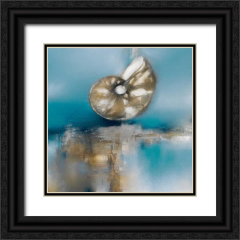 Blue Shores Nautilus Black Ornate Wood Framed Art Print with Double Matting by Prior, J.P.