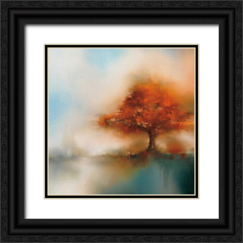 Morning Mist and Maple I Black Ornate Wood Framed Art Print with Double Matting by Prior, J.P.