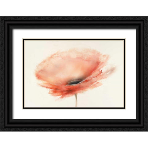 Chiffon Poppy Black Ornate Wood Framed Art Print with Double Matting by Prior, J.P.