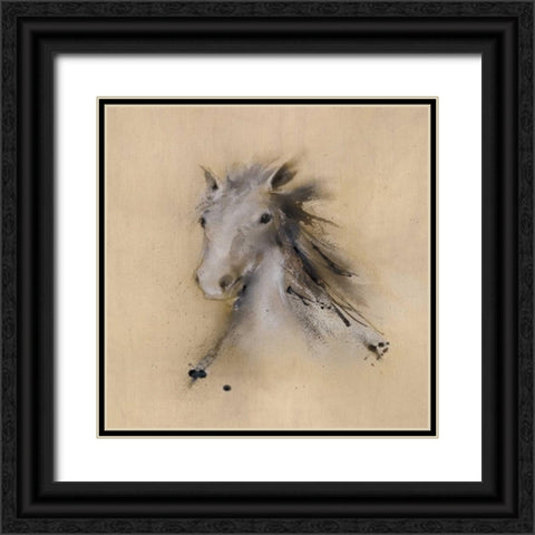 Horse Play II Black Ornate Wood Framed Art Print with Double Matting by Prior, J.P.