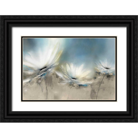 Beachside Daisies Black Ornate Wood Framed Art Print with Double Matting by Prior, J.P.