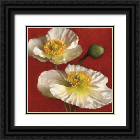 Poppy Elegance I Black Ornate Wood Framed Art Print with Double Matting by Pahl, Janel