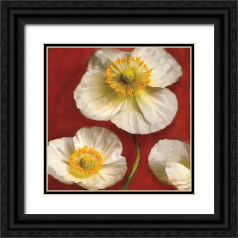 Poppy Elegance II Black Ornate Wood Framed Art Print with Double Matting by Pahl, Janel
