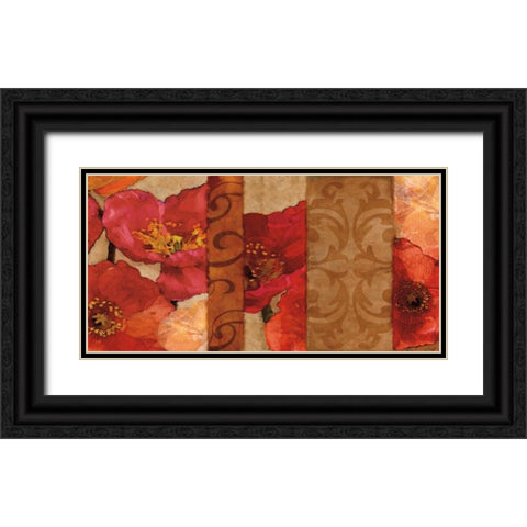 Poppy Patterns Black Ornate Wood Framed Art Print with Double Matting by Pahl, Janel