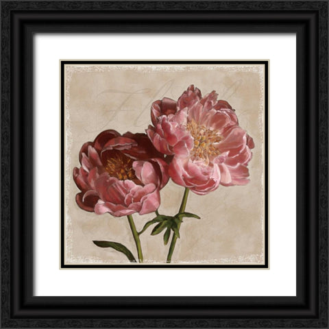 Peony II Black Ornate Wood Framed Art Print with Double Matting by Pahl, Janel