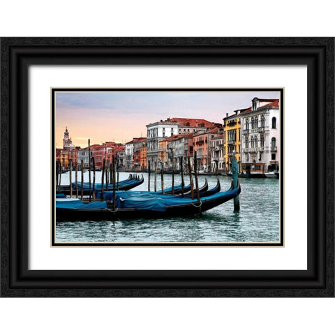 Dawn in Venice Black Ornate Wood Framed Art Print with Double Matting by Pahl, Janel
