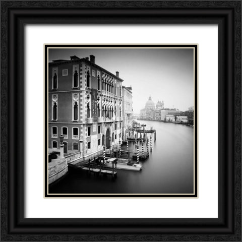 Canal Grande I Black Ornate Wood Framed Art Print with Double Matting by Papiorek, Nina