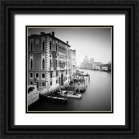 Canal Grande I Black Ornate Wood Framed Art Print with Double Matting by Papiorek, Nina