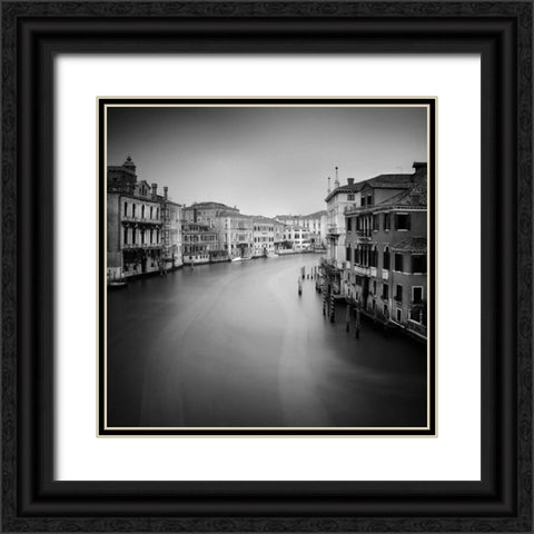 Canal Grande II Black Ornate Wood Framed Art Print with Double Matting by Papiorek, Nina