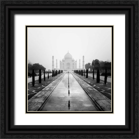 Taj Mahal - A Tribute to Beauty Black Ornate Wood Framed Art Print with Double Matting by Papiorek, Nina