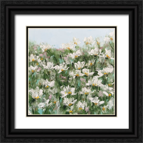 Daisy Field Black Ornate Wood Framed Art Print with Double Matting by Bell, Emma