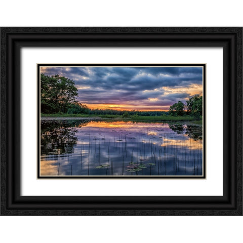 Sunset Reflections Black Ornate Wood Framed Art Print with Double Matting by Howarth, Gail