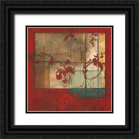 Amber Window Black Ornate Wood Framed Art Print with Double Matting by Pryor, Patrick